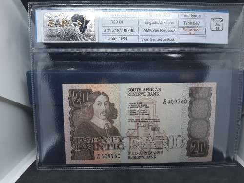 3rd Issue Replacement GPC de Kock Twenty Rand (P)